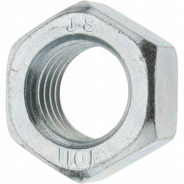 Value Collection - M24x3.00 Steel Right Hand Hex Nut - 36mm Across Flats, 19mm High, Zinc-Plated Finish - USA Tool & Supply