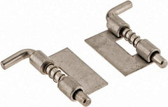 Value Collection - 1/2" Wide x 0.04" Thick, Spring Loaded Latch Hinge - Stainless Steel, Zinc Plated Finish - USA Tool & Supply