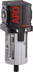 ARO/Ingersoll-Rand - 1/4" Port Coalescing Filter - Polycarbonate Bowl, Automatic Drain, 150 Max psi, 0.3 Micron Rating, 2.205" Long x 2.244" Wide x 7.028" High - USA Tool & Supply