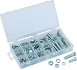 240 Pc. USS Nut & Bolt Assortment - Bolts; hex nuts and washers. Zinc oxide finish - USA Tool & Supply