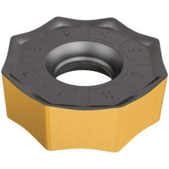 Iscar - ONMU100816 RM Grade IC808 Carbide Milling Insert - TiAlN/AlTiN/TiN Finish, 0.366" Thick, 1.035" Inscribed Circle, 1.6mm Corner Radius - USA Tool & Supply