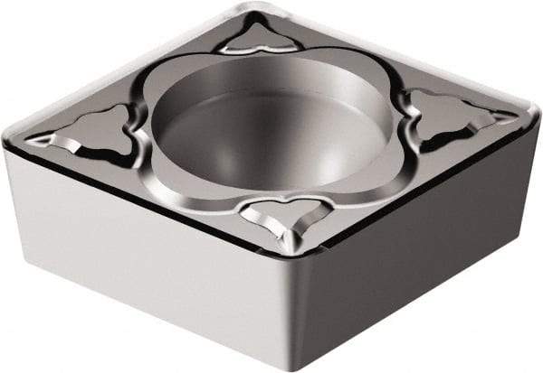 Sandvik Coromant - CCMT32.52 MM Grade 1105 Carbide Turning Insert - TiAlN Finish, 80° Diamond, 3/8" Inscr Circle, 5/32" Thick, 1/32" Corner Radius - USA Tool & Supply