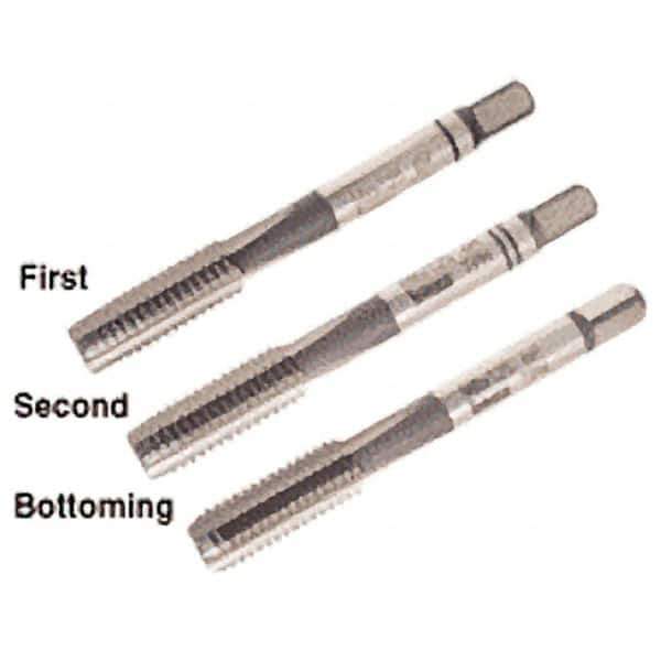 Iscar - M2x0.40 Metric Coarse, 3 Flute, Bottoming, Plug & Taper, Uncoated, Uncoated Finish, High Speed Steel Tap Set - Right Hand Cut, 36mm OAL, 0.315" Thread Length, 6H Class of Fit, Series TPH - USA Tool & Supply