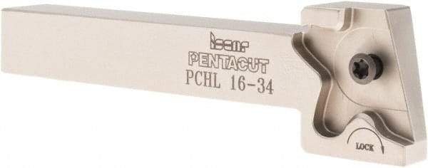 Iscar - External Thread, 0.3937" Max Depth of Cut, 1.5mm Min Groove Width, 120mm OAL, Left Hand Indexable Grooving Cutoff Toolholder - 16mm Shank Height x 16mm Shank Width, PENTA 34.. Insert Style, PCH Toolholder Style, Series PentaCut - USA Tool & Supply