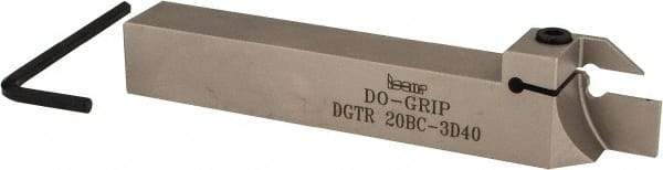 Iscar - External Thread, 0.7874" Max Depth of Cut, 3mm Min Groove Width, 140mm OAL, Right Hand Indexable Grooving Cutoff Toolholder - 20mm Shank Height x 20mm Shank Width, DG.. Insert Style, DGT Toolholder Style, Series Do-Grip - USA Tool & Supply