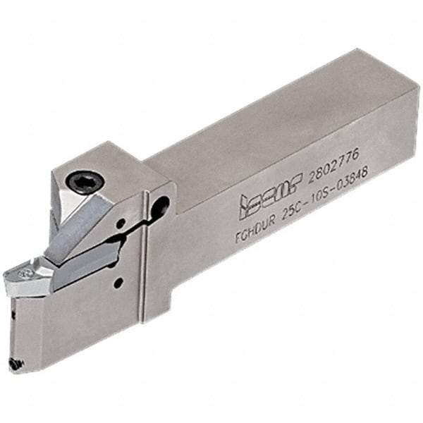 Iscar - FGHDU, External, Right Hand, 22.3mm Max Depth of Cut, Indexable Grooving Tool Holder - FGPAM Insert Compatibility, 25mm Shank Height, 25mm Shank Width, 150mm OAL, Through Coolant - USA Tool & Supply