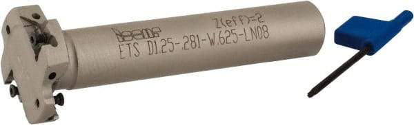Iscar - Shank Connection, 9/32" Cutting Width, 5/16" Depth of Cut, 1-1/4" Cutter Diam, 2 Tooth Indexable Slotting Cutter - 5/8" Shank Diam, ETS-LN08 Toolholder, LNET Insert, Right Hand Cutting Direction - USA Tool & Supply