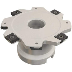 Iscar - Shell Mount A Connection, 0.197" Cutting Width, 14.5mm Depth of Cut, 63mm Cutter Diam, 16mm Hole Diam, 8 Tooth Indexable Slotting Cutter - FDN-LN08 Toolholder, LNET Insert, Right Hand Cutting Direction - USA Tool & Supply