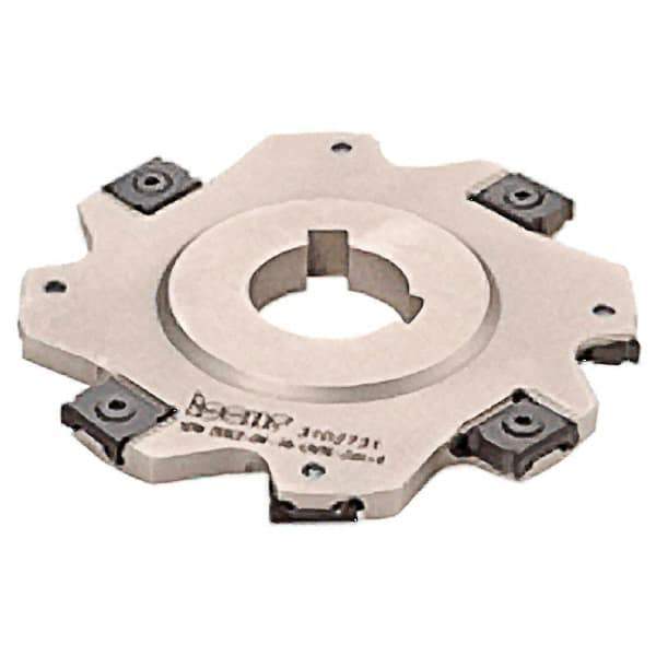 Iscar - Arbor Hole Connection, 5/32" Cutting Width, 0.55" Depth of Cut, 2-1/2" Cutter Diam, 7/8" Hole Diam, 8 Tooth Indexable Slotting Cutter - SDN-LN08 Toolholder, LNET Insert, Right Hand Cutting Direction - USA Tool & Supply