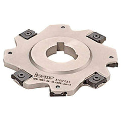 Iscar - Arbor Hole Connection, 5/32" Cutting Width, 0.55" Depth of Cut, 2-1/2" Cutter Diam, 7/8" Hole Diam, 8 Tooth Indexable Slotting Cutter - SDN-LN08 Toolholder, LNET Insert, Right Hand Cutting Direction - USA Tool & Supply