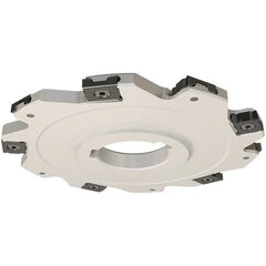Iscar - Arbor Hole Connection, 0.197" Cutting Width, 22mm Depth of Cut, 80mm Cutter Diam, 22mm Hole Diam, 10 Tooth Indexable Slotting Cutter - SDN Toolholder, LNET Insert, Right Hand Cutting Direction - USA Tool & Supply