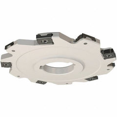 Iscar - Arbor Hole Connection, 0.157" Cutting Width, 14.8mm Depth of Cut, 63mm Cutter Diam, 22mm Hole Diam, 8 Tooth Indexable Slotting Cutter - SDN Toolholder, LNET Insert, Right Hand Cutting Direction - USA Tool & Supply