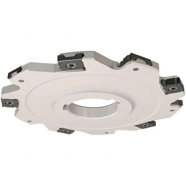 Iscar - Arbor Hole Connection, 0.157" Cutting Width, 27mm Depth of Cut, 100mm Cutter Diam, 27mm Hole Diam, 12 Tooth Indexable Slotting Cutter - SDN Toolholder, LNET Insert, Right Hand Cutting Direction - USA Tool & Supply