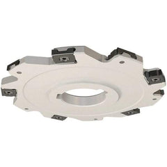Iscar - Arbor Hole Connection, 0.157" Cutting Width, 27mm Depth of Cut, 100mm Cutter Diam, 27mm Hole Diam, 12 Tooth Indexable Slotting Cutter - SDN Toolholder, LNET Insert, Right Hand Cutting Direction - USA Tool & Supply