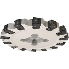 Iscar - Shell Mount B Connection, 0.744" Cutting Width, 30mm Depth of Cut, 125mm Cutter Diam, 32mm Hole Diam, 8 Tooth Indexable Slotting Cutter - FDN-CALN15 Toolholder, LNHT, LNKX, LNMT, LNMW Insert, Right Hand Cutting Direction - USA Tool & Supply