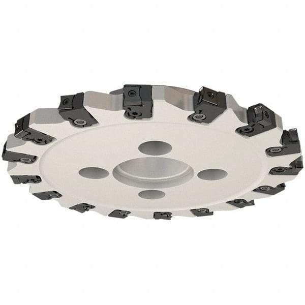 Iscar - Shell Mount C Connection, 0.551" Cutting Width, 58mm Depth of Cut, 250mm Cutter Diam, 60mm Hole Diam, 16 Tooth Indexable Slotting Cutter - FDN-CALN11 Toolholder, LNHT Insert, Right Hand Cutting Direction - USA Tool & Supply