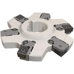 Iscar - Arbor Hole Connection, 0.236" Cutting Width, 50mm Depth of Cut, 160mm Cutter Diam, 40mm Hole Diam, 12 Tooth Indexable Slotting Cutter - SDN Toolholder, LNET Insert, Right Hand Cutting Direction - USA Tool & Supply