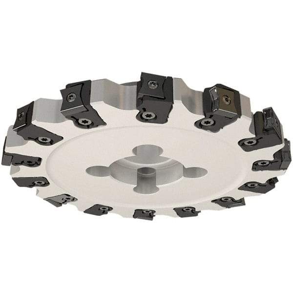 Iscar - Shell Mount Connection, 0.744" Cutting Width, 40mm Depth of Cut, 160mm Cutter Diam, 40mm Hole Diam, 10 Tooth Indexable Slotting Cutter - FDN-CALN15 Toolholder, LNHT, LNKX, LNMT, LNMW Insert, Right Hand Cutting Direction - USA Tool & Supply