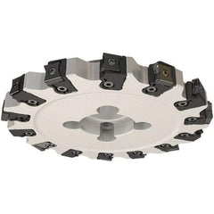 Iscar - Shell Mount Connection, 0.744" Cutting Width, 40mm Depth of Cut, 160mm Cutter Diam, 40mm Hole Diam, 10 Tooth Indexable Slotting Cutter - FDN-CALN15 Toolholder, LNHT, LNKX, LNMT, LNMW Insert, Right Hand Cutting Direction - USA Tool & Supply