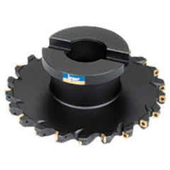 Iscar - Shell Mount B Connection, 0.3937" Cutting Width, 1.0433" Depth of Cut, 100mm Cutter Diam, 1-1/16" Hole Diam, 8 Tooth Indexable Slotting Cutter - FDN Toolholder, Q/XOMT Insert - USA Tool & Supply