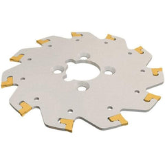Iscar - Arbor Hole Connection, 3mm Cutting Width, 29mm Depth of Cut, 100mm Cutter Diam, 22mm Hole Diam, 8 Tooth Indexable Slotting Cutter - TGSF Toolholder, TAG Insert, Right Hand Cutting Direction - USA Tool & Supply