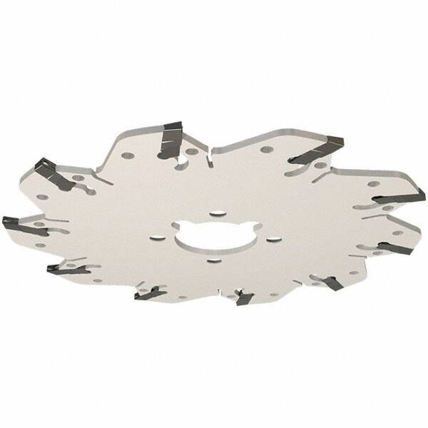 Iscar - Arbor Hole Connection, 0.132" Cutting Width, 34mm Depth of Cut, 125mm Cutter Diam, 32mm Hole Diam, 8 Tooth Indexable Slotting Cutter - GM-DG Toolholder, GIM, GIMY, GIP, GIPA Insert, Right Hand Cutting Direction - USA Tool & Supply
