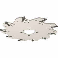 Iscar - Arbor Hole Connection, 0.132" Cutting Width, 34mm Depth of Cut, 125mm Cutter Diam, 32mm Hole Diam, 8 Tooth Indexable Slotting Cutter - GM-DG Toolholder, GIM, GIMY, GIP, GIPA Insert, Right Hand Cutting Direction - USA Tool & Supply