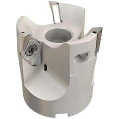 Iscar - 2 Inserts, 2" Cut Diam, 3/4" Arbor Diam, 0.4" Max Depth of Cut, Indexable Square-Shoulder Face Mill - 0/90° Lead Angle, 2.24" High, HSM90S APCR 1405 Insert Compatibility, Through Coolant, Series Helialu - USA Tool & Supply