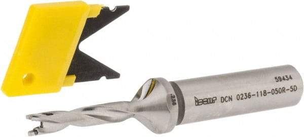 Iscar - 0.236" to 1/4" Diam, 5xD, 1.18" Max Depth, 1/2" Shank Diam, 3-1/2" OAL, Replaceable-Tip Drill - FCP, ICK, ICK-2M, ICM, ICN, ICP, iCP-2M Insert, 6 Seat Size, 45390069 Toolholder, Series SumoCham - USA Tool & Supply