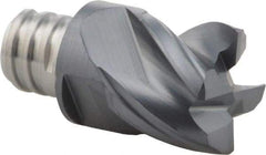 Iscar - MM EC-CF Grade IC908 Carbide End Milling Tip Insert - TiAlN Finish, 4 Flutes, 12.7mm Cutting Diam, 9.5mm Depth of Cut, 16.5mm Extension, 38° Helix - USA Tool & Supply