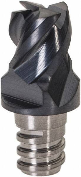Iscar - MM EC Grade IC908 Carbide End Milling Tip Insert - TiAlN Finish, 4 Flutes, 1/4" Cutting Diam, 0.2" Depth of Cut, 0.39" Extension, 45° Helix - USA Tool & Supply