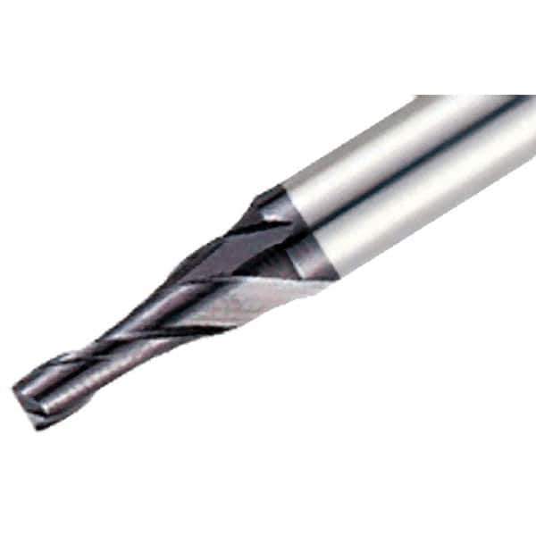 Iscar - 1° Taper Angle per Side, 8mm Small End Diam, 25mm LOC, Solid Carbide 2 Flute Tapered Square End Mill - TiAlN Finish, 70mm OAL, 8mm Shank Diam, Spiral Flute, 30° Helix - USA Tool & Supply