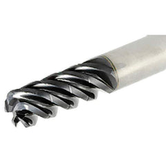 Iscar - 3/4" Diam, Variable Pitch, 1.87" LOC, 5 Flute Solid Carbide 0.15" Corner Radius Roughing End Mill - TiAlN Finish, 4" OAL, 3/4" Shank Diam, Single End, 38° Helix - USA Tool & Supply