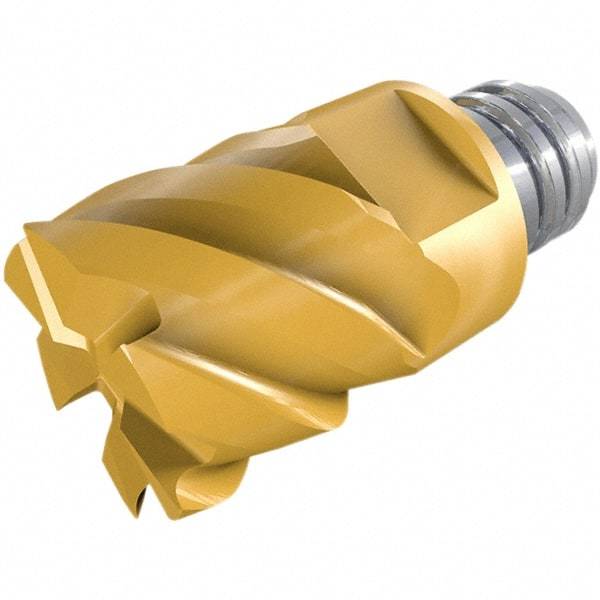 Iscar - MM EC-D Grade IC903 Carbide End Milling Tip Insert - TiAlN Finish, 10 Flutes, 3/4" Cutting Diam, 0.62" Depth of Cut, 1" Extension, 50° Helix - USA Tool & Supply