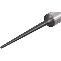 Iscar - 5mm Diam, 10mm LOC, 2 Flute Solid Carbide Ball End Mill - TiAlN Finish, Single End, 110mm OAL, 8mm Shank Diam, Spiral Flute - USA Tool & Supply