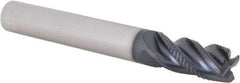 Iscar - 3/8" Diam, 3/4" LOC, 4 Flute Solid Carbide Roughing & Finishing Corner Chamfer End Mill - TiAlN Finish, 3" OAL, 3/8" Shank Diam, Straight Shank, 38° Helix, Non-Centercutting - USA Tool & Supply