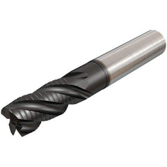 Iscar - 16mm Diam, 34mm LOC, 4 Flute Solid Carbide 45° Corner Chamfer Roughing End Mill - TiAlN Finish, 100mm OAL, 16mm Shank Diam, Single End, Extended Reach, 38° Helix - USA Tool & Supply