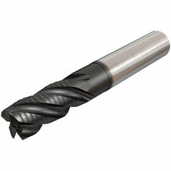 Iscar - 8mm Diam, 18mm LOC, 4 Flute Solid Carbide 45° Corner Chamfer Roughing End Mill - TiAlN Finish, 63mm OAL, 8mm Shank Diam, Single End, Extended Reach, 38° Helix - USA Tool & Supply