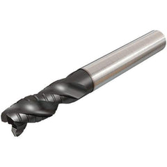 Iscar - 8mm Diam, 18mm LOC, 3 Flute Solid Carbide 45° Corner Chamfer Roughing End Mill - TiAlN Finish, 63mm OAL, 8mm Shank Diam, Single End, Extended Reach, 38° Helix - USA Tool & Supply