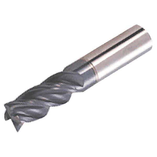 Iscar - 1/2", 4 Flute, Single End, Solid Carbide, 0.09" Corner Radius End Mill - 3-1/2" OAL, 38° Helix, Right Hand Flute, 1" LOC, Right Hand Cut, 1-1/2" Extended Reach - USA Tool & Supply