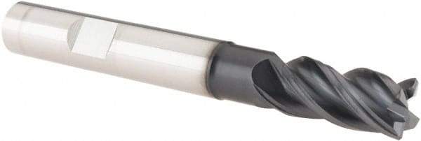 Iscar - 3/8", 4 Flute, Single End, Solid Carbide, Corner Chamfer End Mill - 3" OAL, 38° Helix, Right Hand Flute, 3/4" LOC, Right Hand Cut, 1-1/4" Extended Reach - USA Tool & Supply