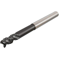 Iscar - 16mm Diam, Coarse Pitch, 18mm LOC, 3 Flute Solid Carbide 0.2mm Corner Radius Roughing End Mill - Uncoated, 150mm OAL, 16mm Shank Diam, Single End, Extended Reach, 45° Helix - USA Tool & Supply