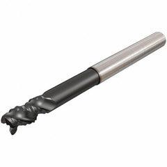 Iscar - 12mm Diam, Coarse Pitch, 14mm LOC, 3 Flute Solid Carbide 0.2mm Corner Radius Roughing End Mill - Uncoated, 100mm OAL, 12mm Shank Diam, Single End, Extended Reach, 45° Helix - USA Tool & Supply