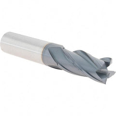 Value Collection - 5/8", 1-1/4" LOC, 5/8" Shank Diam, 3-1/2" OAL, 4 Flute, Solid Carbide Square End Mill - Single End, Uncoated, 30° Helix - USA Tool & Supply