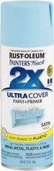 Rust-Oleum - Aqua, Satin, Enamel Spray Paint - 8 Sq Ft per Can, 12 oz Container, Use on Multipurpose - USA Tool & Supply