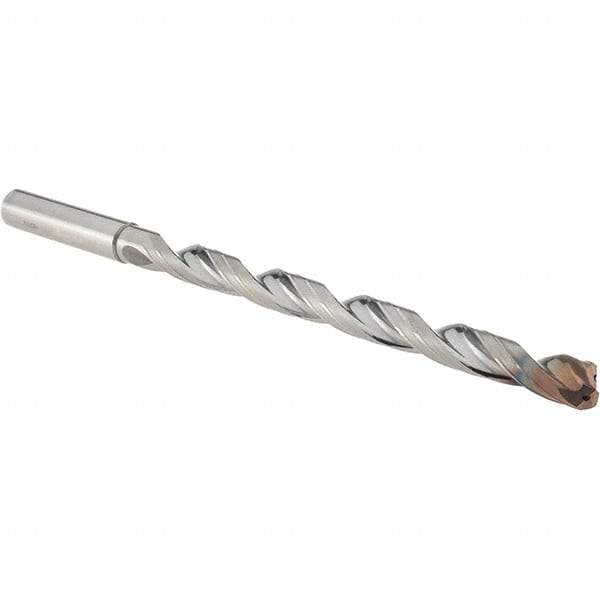 Walter-Titex - 19/64", 140° Point, Spiral Flute, Solid Carbide Taper Length Drill Bit - Double Point Finish, 110mm Flute Length, 148mm OAL, Series A6589DPP - USA Tool & Supply