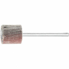 PFERD - 5/8" Diam x 5/8" Face Width, Aluminum Oxide Coated Mounted Flap Wheel - 1/8" Shank Mount, 240 Grit, 50,000 Max RPM - USA Tool & Supply