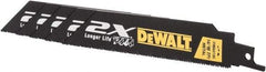 DeWALT - 6" Long x 1" Thick, Bi-Metal Reciprocating Saw Blade - Straight Profile, 14 to 18 TPI, Toothed Edge - USA Tool & Supply