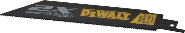 DeWALT - 6" Long x 1" Thick, Bi-Metal Reciprocating Saw Blade - Straight Profile, 14 to 18 TPI, Toothed Edge - USA Tool & Supply