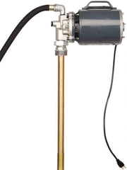 PRO-LUBE - Oil Lubrication 4.4 Gal/min Flow Aluminum Electric Pump - Use with Antifreeze, Cutting Oil, Hydraulic Fluids, Liquid Soap, Non-Flammable Oil-Based Solvent, Oil, Oil-Based Herbicides, Synthetic Oil & Used Oil - USA Tool & Supply